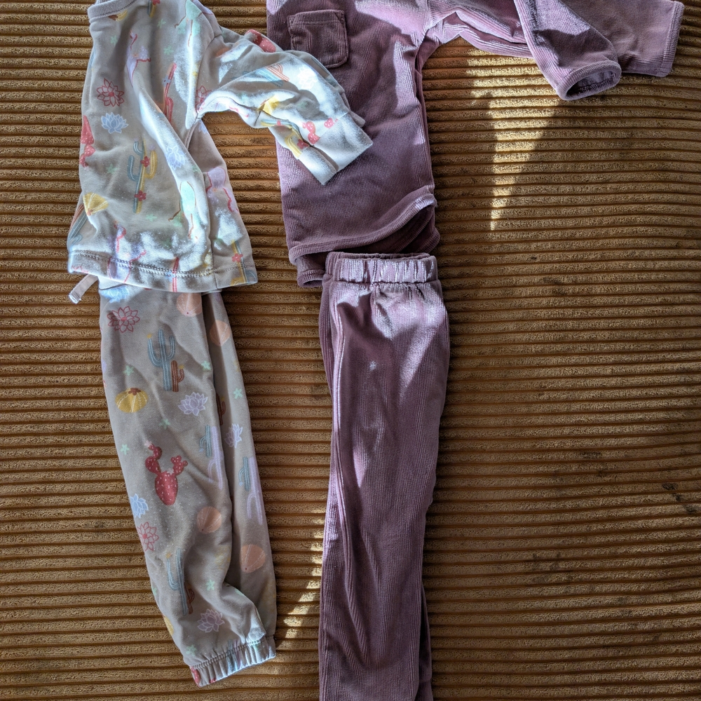 Charming Kids Matching Set in Purple and Multicolor